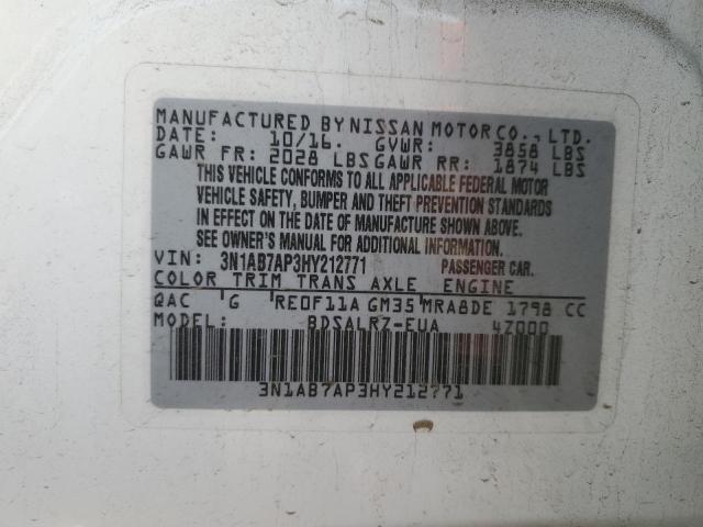 2017 NISSAN SENTRA S - 3N1AB7AP3HY212771
