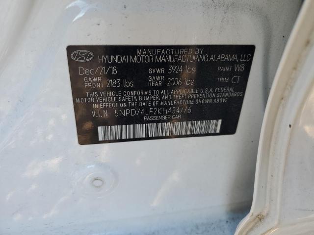 2019 HYUNDAI ELANTRA SE 5NPD74LF2KH454776