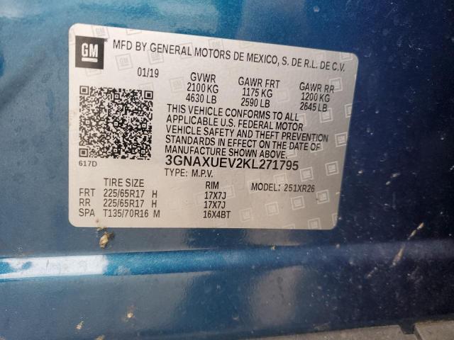 2019 CHEVROLET EQUINOX LT - 3GNAXUEV2KL271795