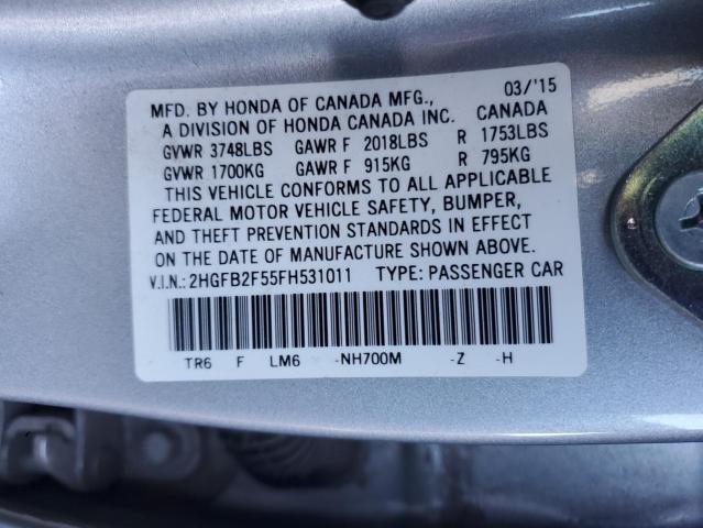 2015 HONDA CIVIC LX - 2HGFB2F55FH531011