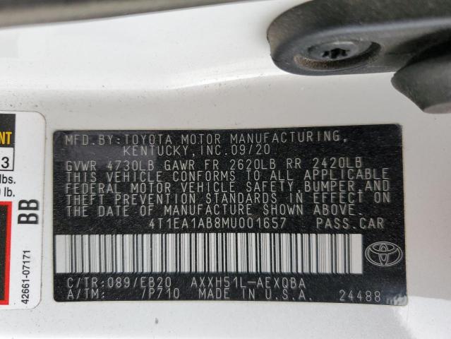 2021 TOYOTA AVALON XSE 4T1EA1AB8MU001657