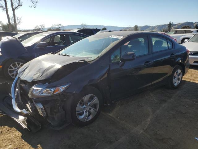 HONDA CIVIC LX 2013 black  gas 19XFB2F54DE243083 photo #1