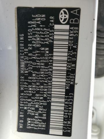 2018 TOYOTA COROLLA L - 5YFBURHE1JP831421