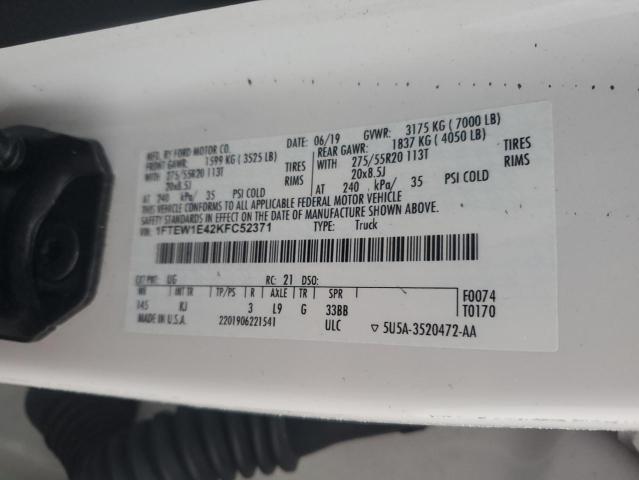 2019 FORD F150 SUPER 1FTEW1E42KFC52371