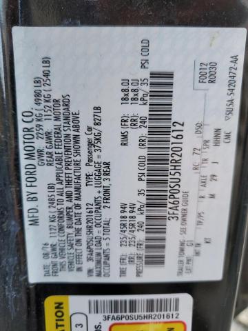 2017 FORD FUSION TIT - 3FA6P0SU5HR201612