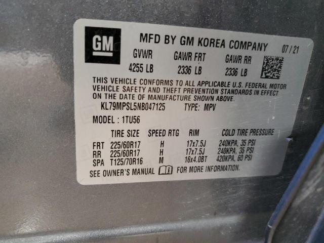 2022 CHEVROLET TRAILBLAZE - KL79MPSL5NB047125