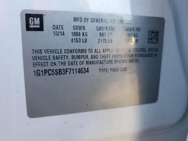 2015 CHEVROLET CRUZE LT - 1G1PC5SB3F7114634