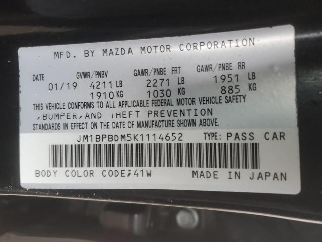 2019 MAZDA 3 PREFERRED JM1BPBDM5K1114652