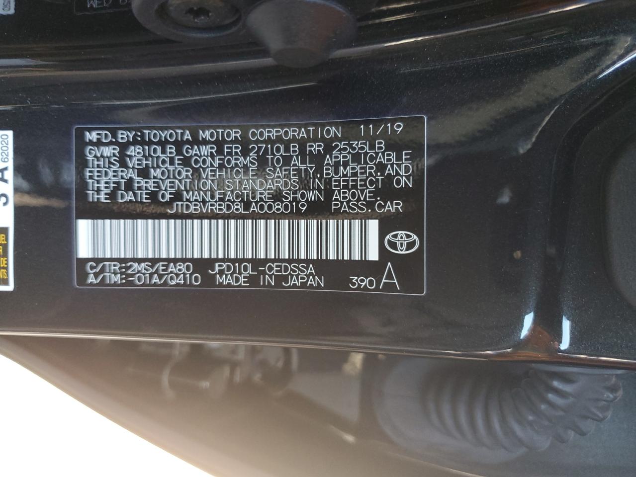 Lot #3050284905 2020 TOYOTA MIRAI