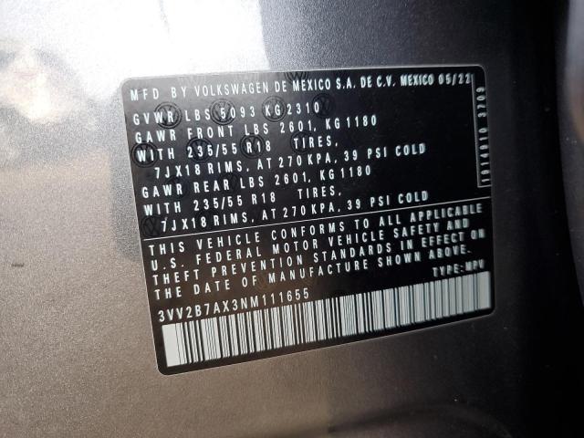 2022 VOLKSWAGEN TIGUAN SE 3VV2B7AX3NM111655