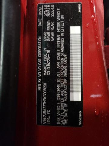 2019 VOLVO S60 T6 R-D 7JRA22TM3KG007058