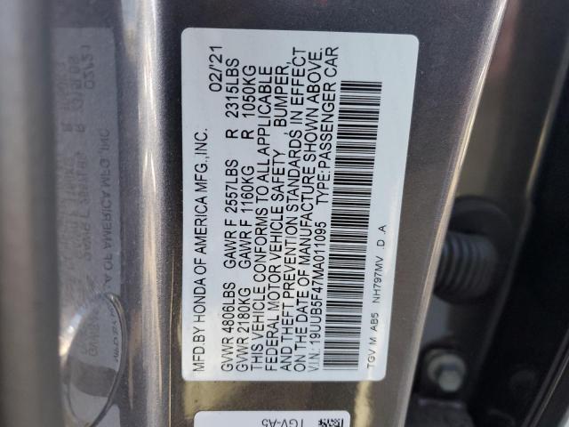 2021 ACURA TLX TECHNOLOGY 19UUB5F47MA011095
