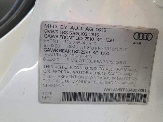 2016 AUDI Q5 TDI  PR WA1WVBFP2GA007851