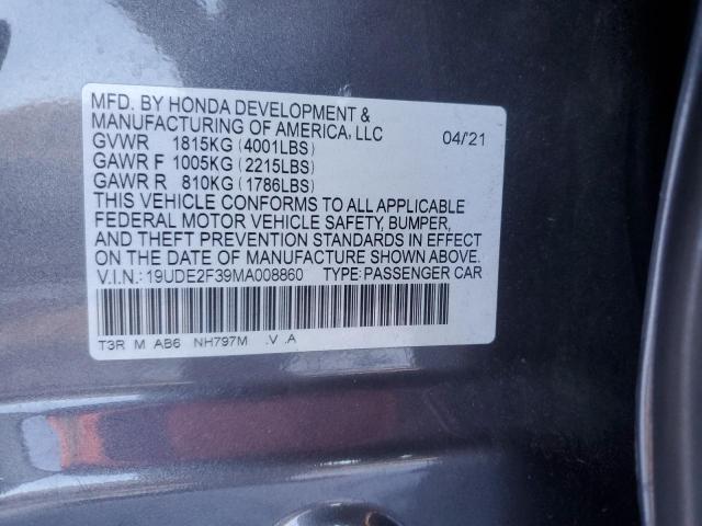 2021 ACURA ILX 19UDE2F39MA008860