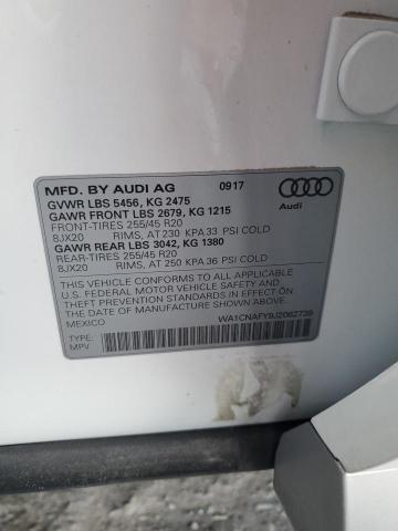 2018 AUDI Q5 PRESTIG WA1CNAFY9J2062739