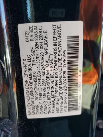 2022 HONDA PILOT SE 5FNYF5H25NB021925
