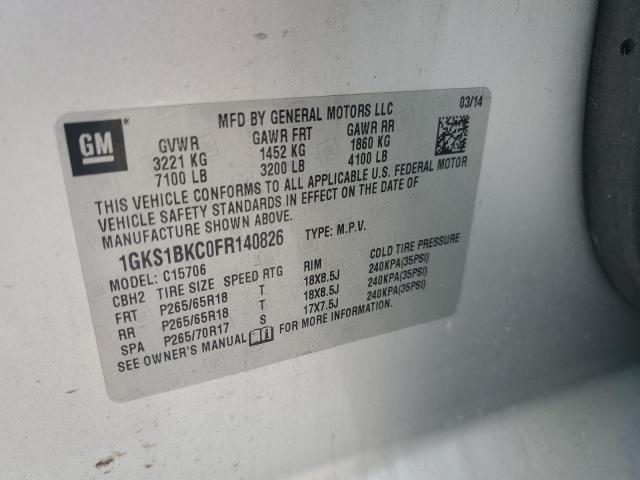 2015 GMC YUKON SLT 1GKS1BKC0FR140826
