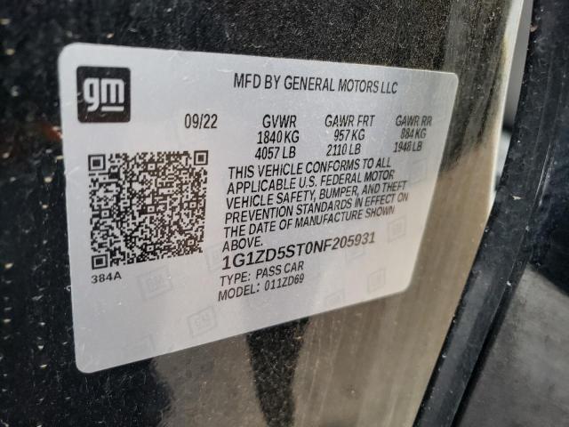 2022 CHEVROLET MALIBU LT - 1G1ZD5ST0NF205931