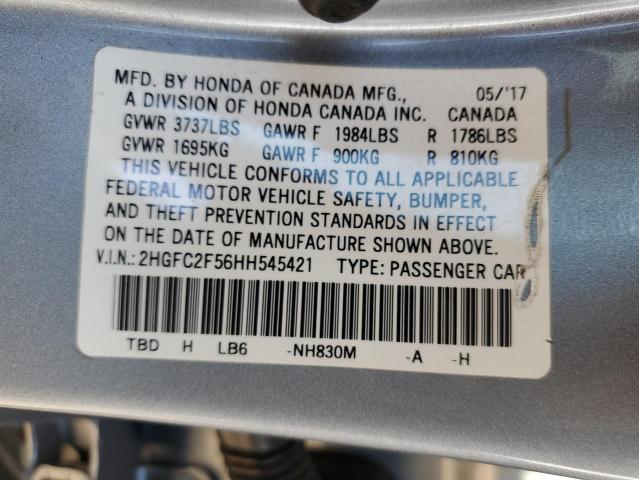 2017 HONDA CIVIC LX 2HGFC2F56HH545421