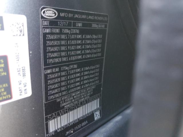 2018 LAND ROVER RANGE ROVE - SALWR2RV4JA186883