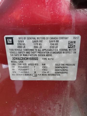 2017 CHEVROLET EQUINOX LT 2GNALCEK3H1605922