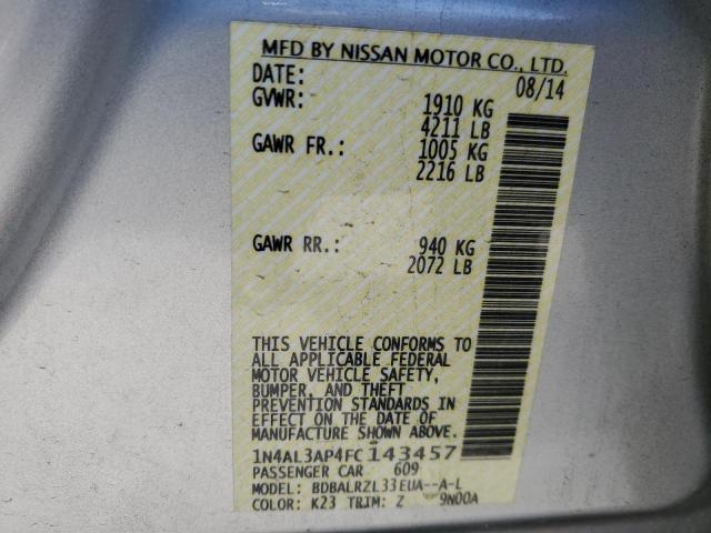 2015 NISSAN ALTIMA 2.5 - 1N4AL3AP4FC143457