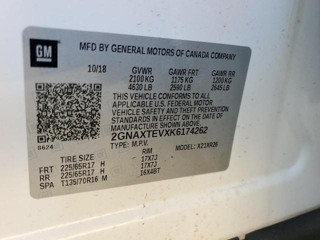 2019 CHEVROLET EQUINOX LT 2GNAXTEVXK6174262