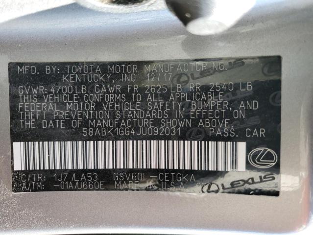 2018 LEXUS ES 350 - 58ABK1GG4JU092031