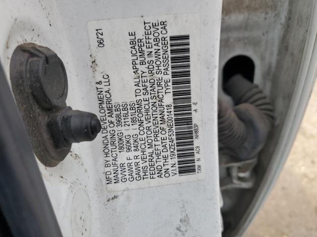 2022 HONDA INSIGHT EX 19XZE4F53NE001418