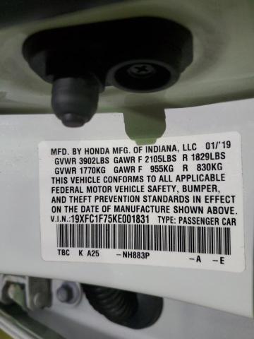 2019 HONDA CIVIC EXL - 19XFC1F75KE001831