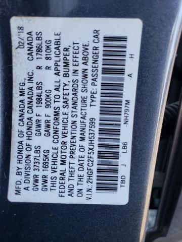 2018 HONDA CIVIC LX - 2HGFC2F5XJH537599