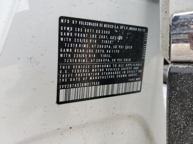 2019 VOLKSWAGEN TIGUAN SE 3VV2B7AX7KM017533
