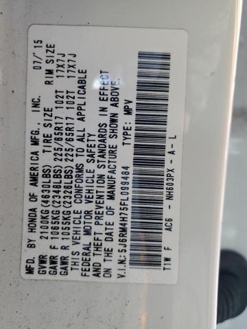 2015 HONDA CR-V EXL - 5J6RM4H75FL099484