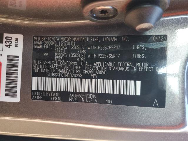 2021 TOYOTA SIENNA LE - 5TDBSKFC1MS020258