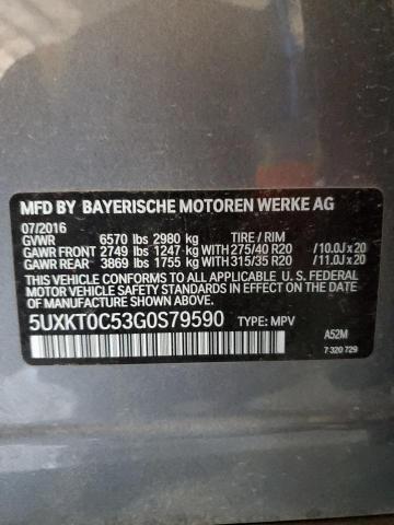 VIN 5UXKT0C53G0S79590 2016 BMW X5 no.12