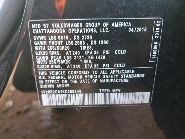 2019 VOLKSWAGEN ATLAS SEL - 1V2RR2CA2KC558848