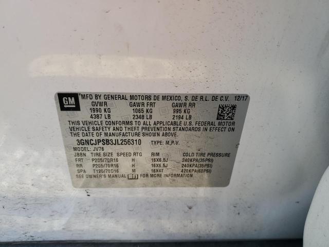 2018 CHEVROLET TRAX 1LT 3GNCJPSB3JL256310