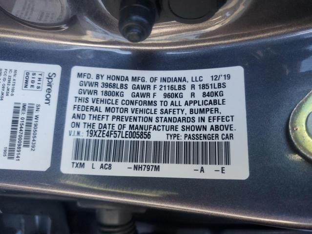 2020 HONDA INSIGHT EX 19XZE4F57LE005856