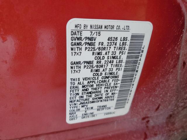 2015 NISSAN ROGUE SELE - JN8AS5MV0FW769786