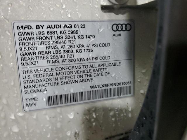 2022 AUDI Q7 PREMIUM - WA1LXBF79ND010061
