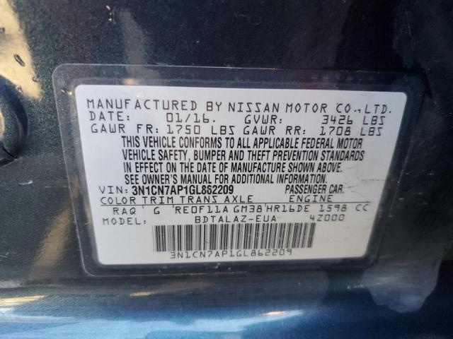 2016 NISSAN VERSA S - 3N1CN7AP1GL862209