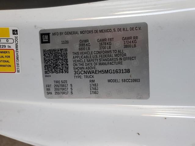 2021 CHEVROLET SILVERADO - 3GCNWAEH5MG163138
