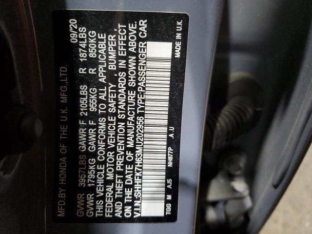 2021 HONDA CIVIC EX - SHHFK7H63MU202956