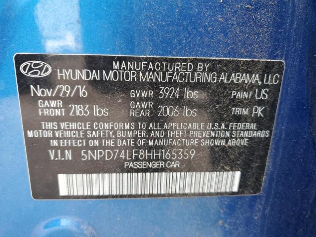2017 HYUNDAI ELANTRA SE - 5NPD74LF8HH165359
