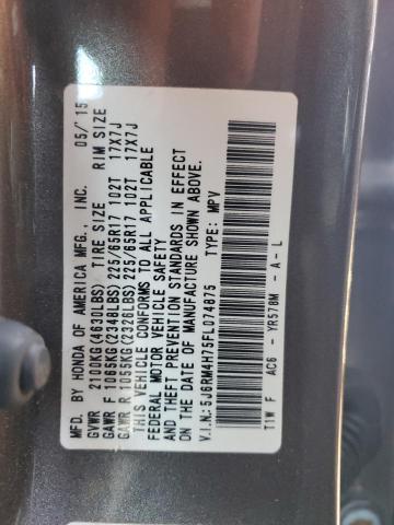 2015 HONDA CR-V EXL - 5J6RM4H75FL074875