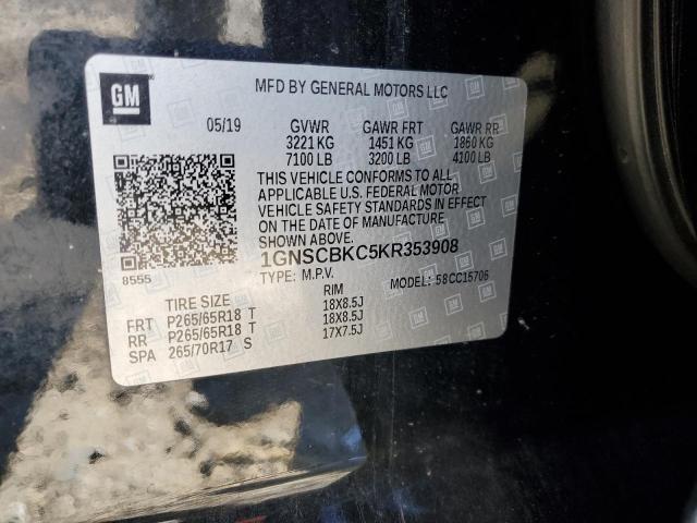 2019 CHEVROLET TAHOE 1GNSCBKC5KR353908