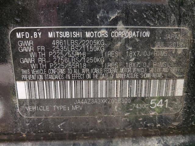 2019 MITSUBISHI OUTLANDER - JA4AZ3A3XKZ008300
