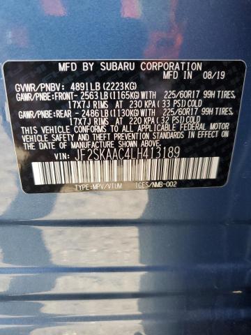 2020 SUBARU FORESTER JF2SKAAC4LH413189