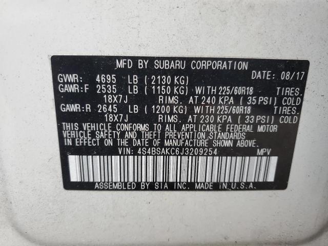 2018 SUBARU OUTBACK 2. - 4S4BSAKC6J3209254