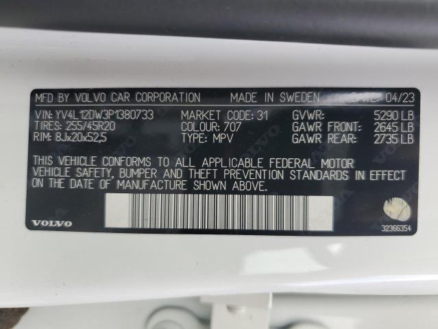 2023 VOLVO XC60 PLUS YV4L12DW3P1380733